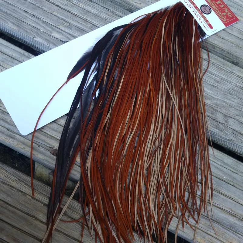 Whiting 1/2 BRONZE Grade Dry Fly Rooster Saddle in Brown-3